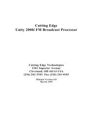 Cutting Edge Unity 2000i FM Broadcast Processor - Radio Technique