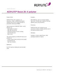 ACRYLITEÂ® Resist ZK-X polymer - ACRYLITEÂ® acrylic polymers