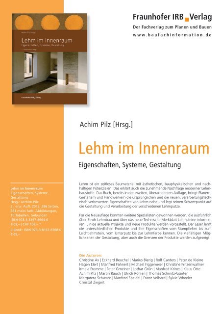 Lehm im Innenraum - Bau-Satz