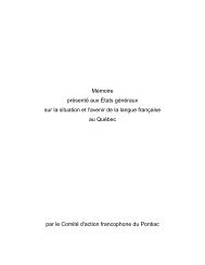 les sacrifiés de la bonne entente histoire des francophones du pontiac