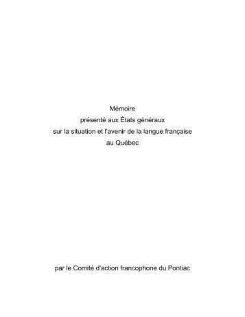 les sacrifiés de la bonne entente histoire des francophones du pontiac