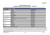 gold financial pty ltd approved product list investments - 1 june 2012