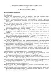 A Bibliography of Linguistic Expressions for Motion Events Part I Yo ...