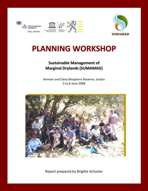 Planning Workshop â€“Sustainable Management of Marginal - Unesco