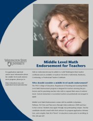 Middle Level Math Endorsement for Teachers - Washington State ...