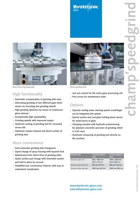 Brochure Grinding machine - Bystronic glass