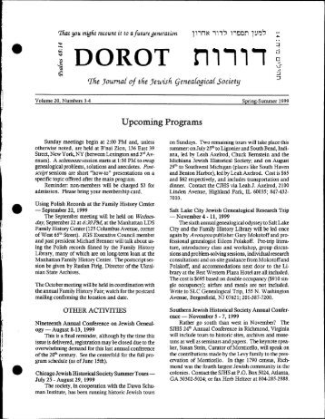 20:3-4 Spring-Summer 1999 - Jewish Genealogical Society
