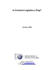 Is Contract Logistics a Dog? - Armstrong & Associates, Inc.