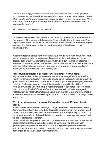 Paul Nijkrake artikel - Kngf