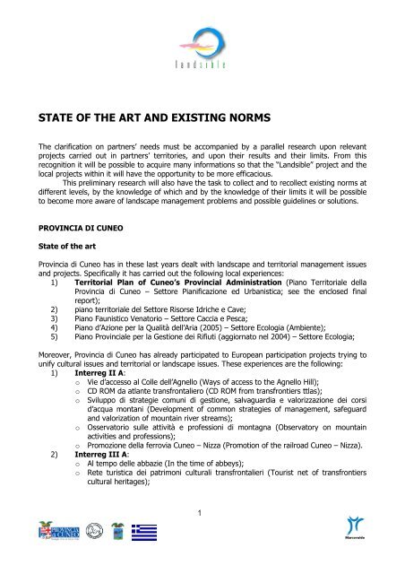 STATE OF THE ART AND EXISTING NORMS - Landsible.eu