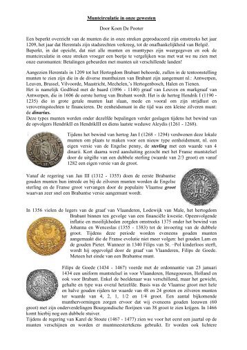 Muntcirculatie in onze gewesten - Numismatica Herentals