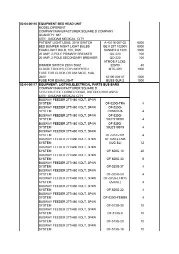 02-04-00116 EQUIPMENT:BED HEAD UNIT MODEL:DIFERENT ...