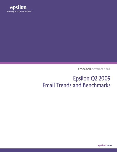 Epsilon Q2 2009 Email Trends and Benchmarks