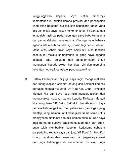 UCAPAN PERHIMPUNAN BULANAN KPT 5 MEI 2009 - Jabatan ...