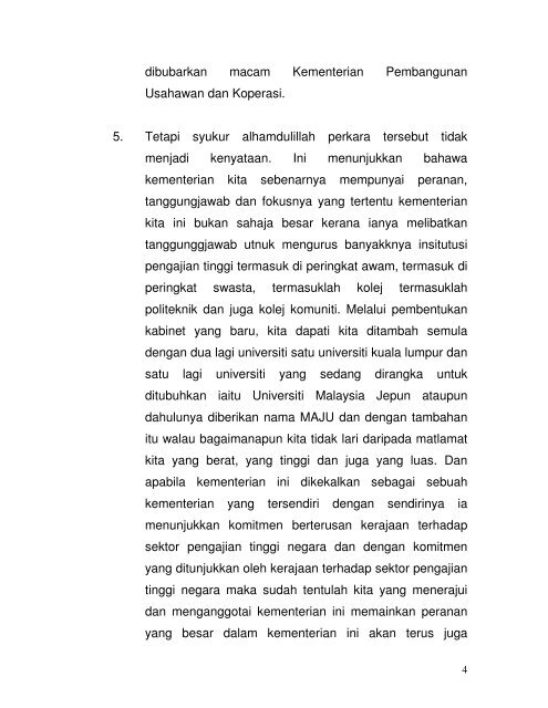 UCAPAN PERHIMPUNAN BULANAN KPT 5 MEI 2009 - Jabatan ...