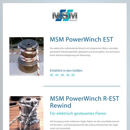 Sicheres Segeln mit elektrischen Winschen von MSM! - MSM Winches