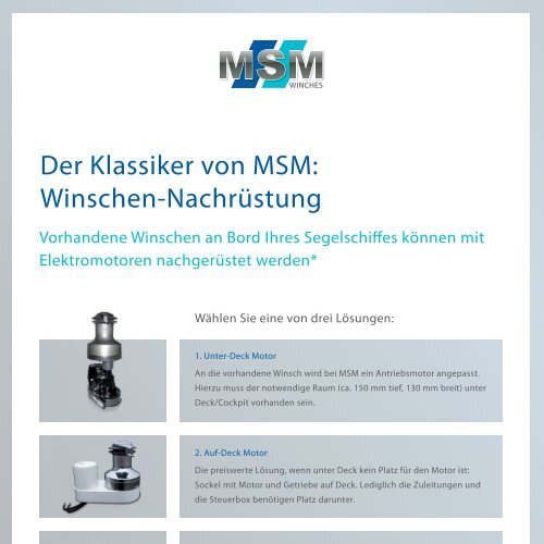 Sicheres Segeln mit elektrischen Winschen von MSM! - MSM Winches