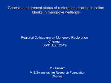 Genesis and present status of restoration practice in saline blanks in ...