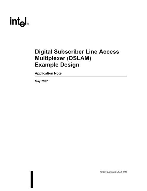 Digital Subscriber Line Access Multiplexer (DSLAM) Example Design