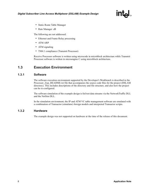 Digital Subscriber Line Access Multiplexer (DSLAM) Example Design