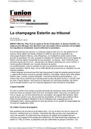 Esterlin au tribunal - Champagne info