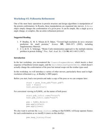 Workshop #5: PyRosetta Refinement - Gray Lab