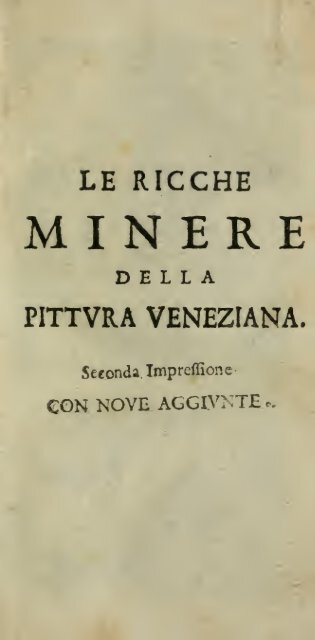 Le ricche minere della pittura veneziana