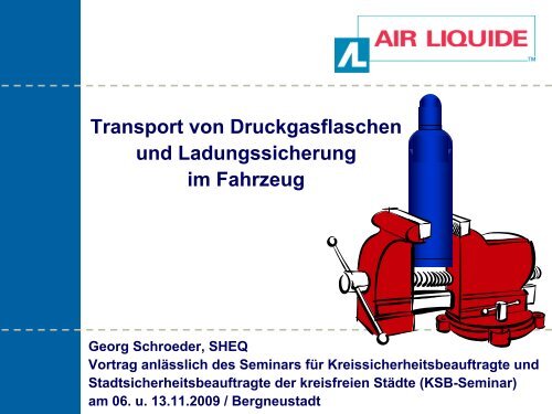 Transport von Druckgasflaschen - Unfallkasse NRW