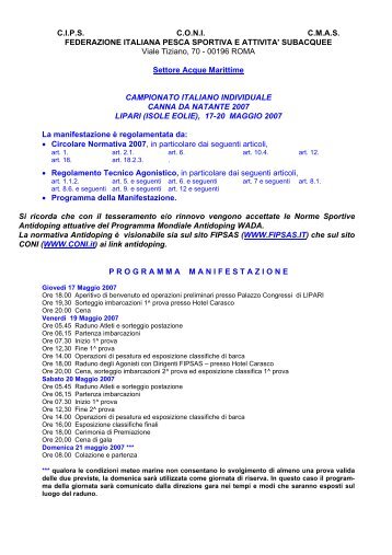 Campionato Italiano Canna da Natante Individuale - FIPSAS Napoli