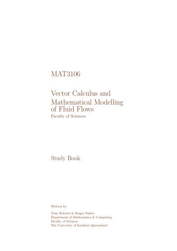 MAT3106 Vector Calculus and Mathematical Modelling of Fluid Flows