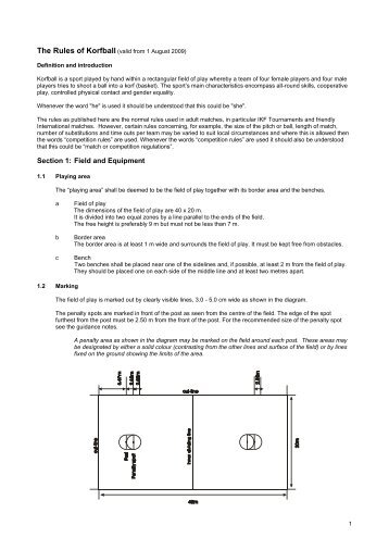 The Rules of Korfball (valid from 1 August 2009)