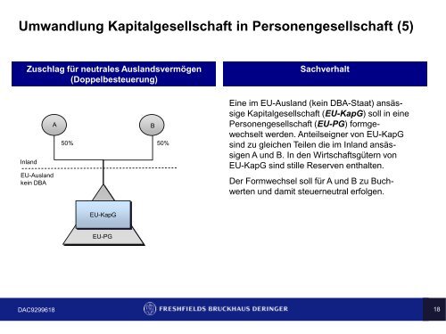 Umwandlung Kapitalgesellschaft in Personengesellschaft - IfA