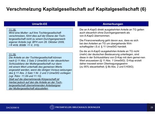 Umwandlung Kapitalgesellschaft in Personengesellschaft - IfA