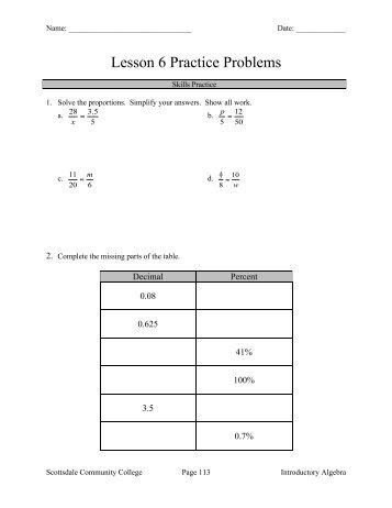 Lesson 6 Practice Problems - Scottsdale Community College - Math ...