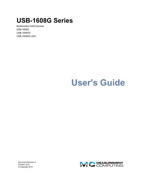 Pris Outlook Tilskynde USB-1608G Series User's Guide