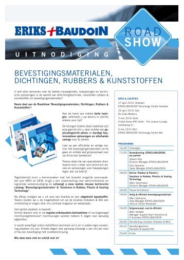 bevestigingsmaterialen, dichtingen, rubbers & kunststoffen - Eriks