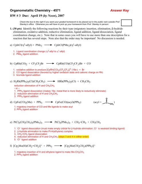 Homework 3 Answers Chemistry Homework 3 Answers Chemistry