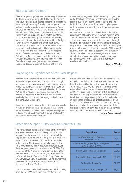 PDF version of SPRI Review 2011 - Scott Polar Research Institute ...