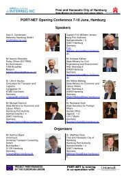 PORT-NET Opening Conference 7-10 June, Hamburg Speakers ...