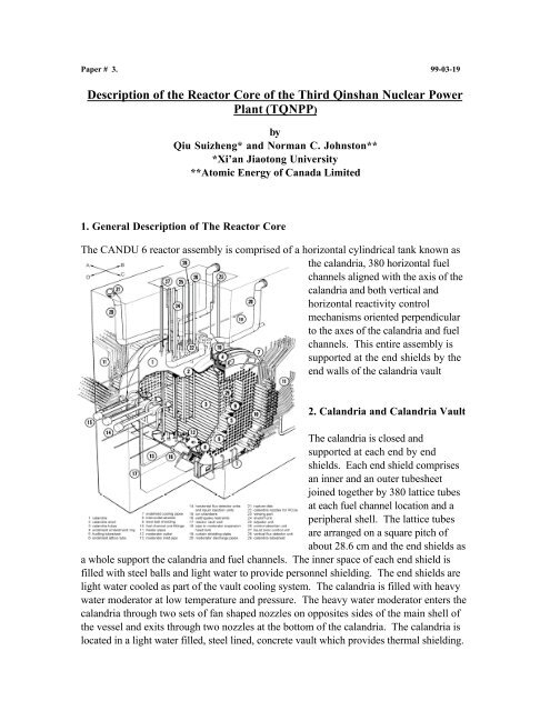 Reactor Core Structure of Qinshan Phase III CANDU Nuclear Power ...