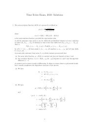 Time Series Exam, 2010: Solutions - STAT