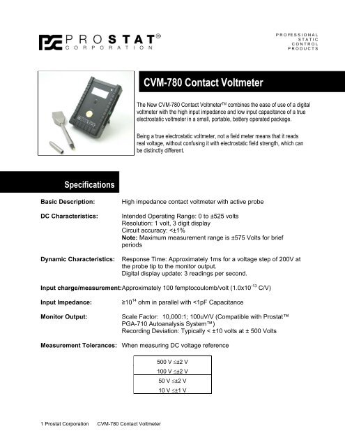 CVM-780 Contact Voltmeter - Stanley Supply & Services