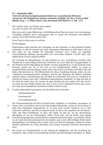 Wilhelm von Humboldt: Der KÃƒÂ¶nigsberger und Litauische Schulplan 2