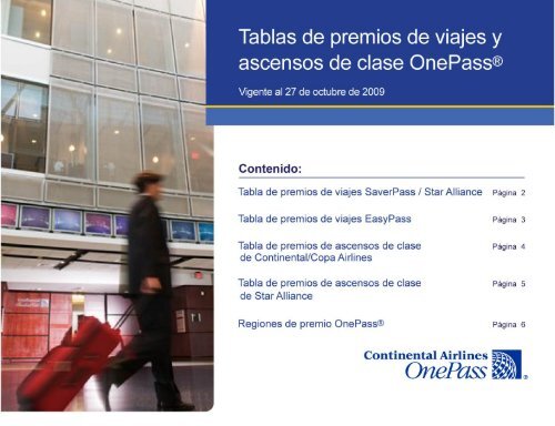 tablas de premios de viaje y ascenso de - United Airlines