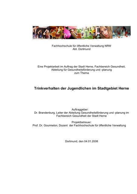 Trinkverhalten von Jugendlichen - Stadt Herne