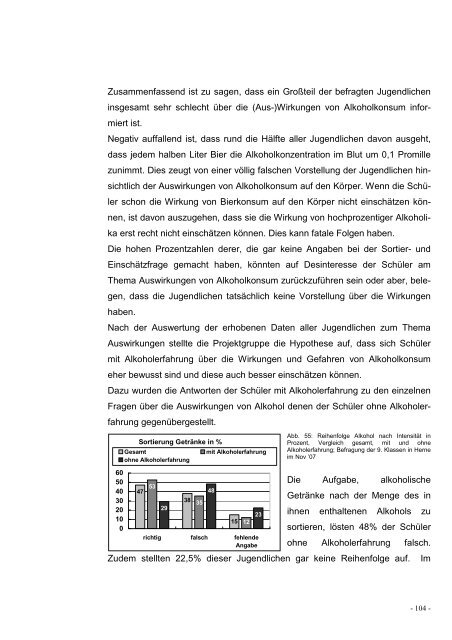 Trinkverhalten von Jugendlichen - Stadt Herne