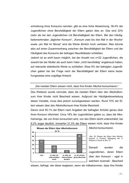 Trinkverhalten von Jugendlichen - Stadt Herne