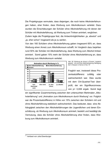 Trinkverhalten von Jugendlichen - Stadt Herne