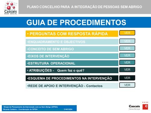 Plano Concelhio para a IntegraÃ§Ã£o de Pessoas sem Abrigo