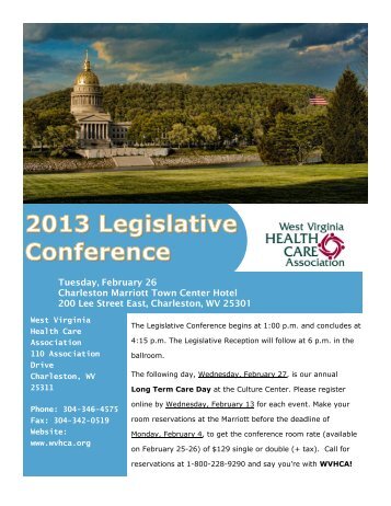 2013 Legislative Conference - West Virginia Health Care Association